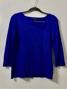 Cable & Gauge Royal Blue Asymmetric Neck Sweater